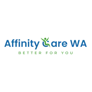 Affinity Care WA logo with blue and green text and the tagline “Better for you”
