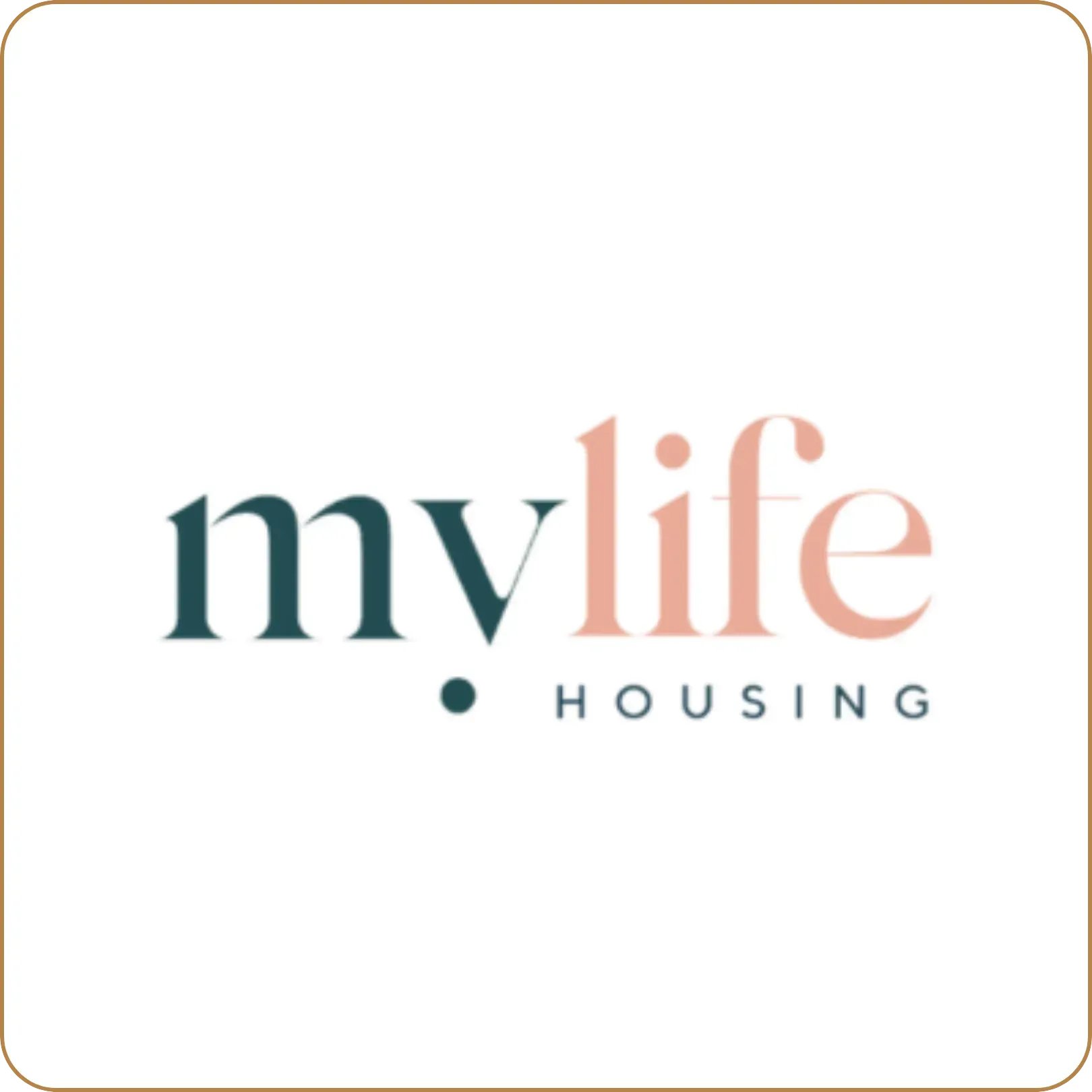 Mvlife Housing logo in teal and peach on a white background