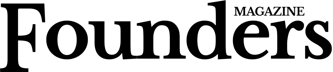 Founders magazine logo in black and white with bold serif text.