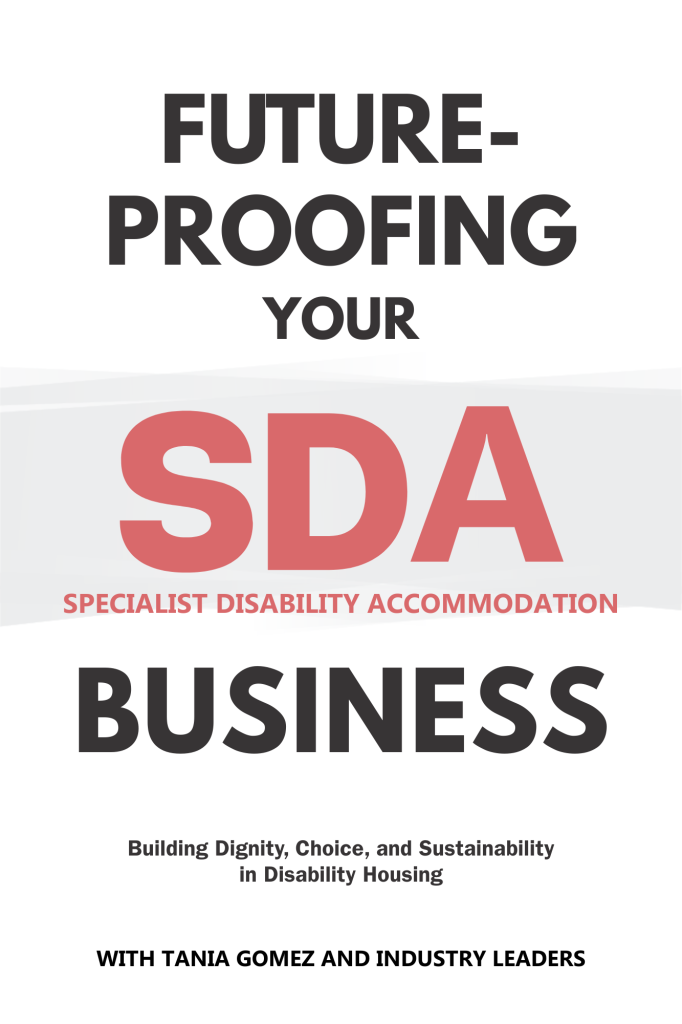 Future-Proofing Your SDA Business event poster with bold red and black text on a white background