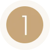 Tan circle badge with the number 1 in white