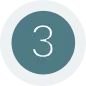 Teal circle with the number 3 inside a light gray ring
