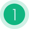 Green circular icon with the number 1 in white and a light mint outer ring