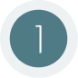 White circle with a teal center containing the number 1