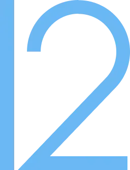 Light blue number 2 on a white background