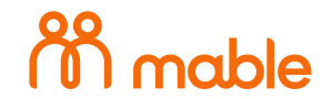 Orange “mable” logo with a stylized people icon on a white background