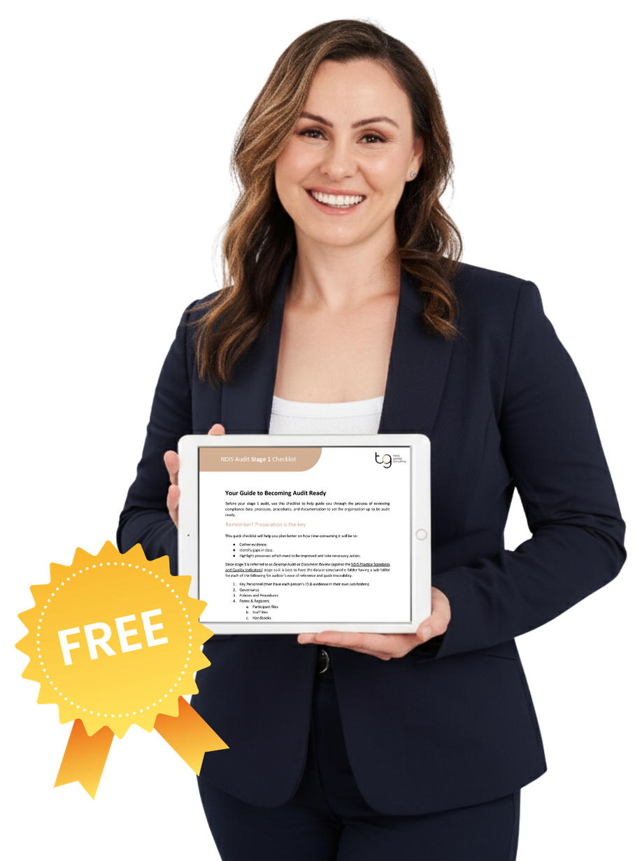 Smiling woman in a navy suit holding a framed certificate with a yellow “FREE” badge
