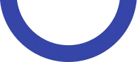 Blue curved ring or incomplete circle on a white background