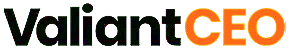 ValiantCEO logo in black and orange text