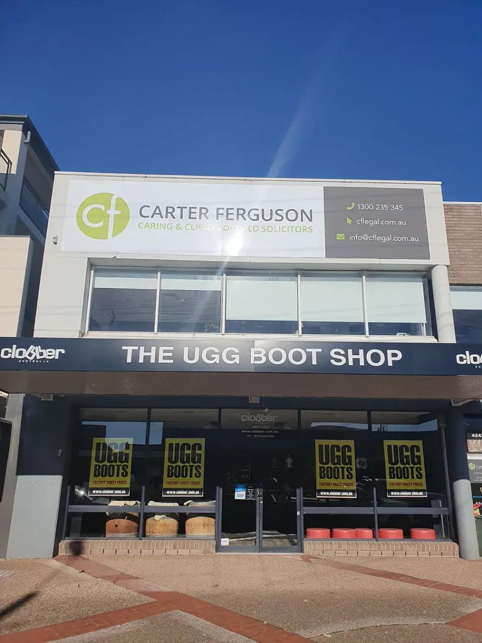 The ugg boot shop is located in a large building