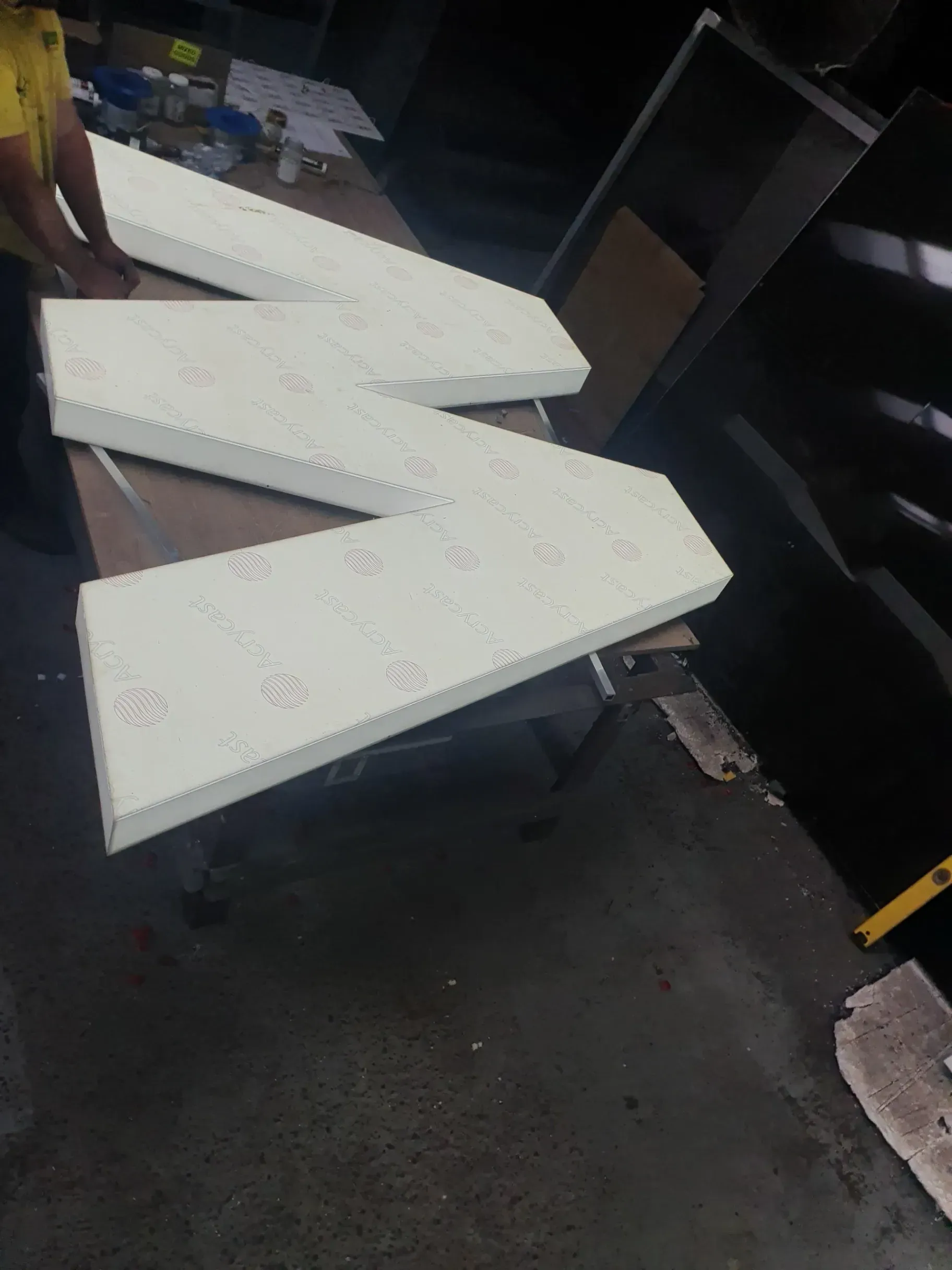 signage being manufactured