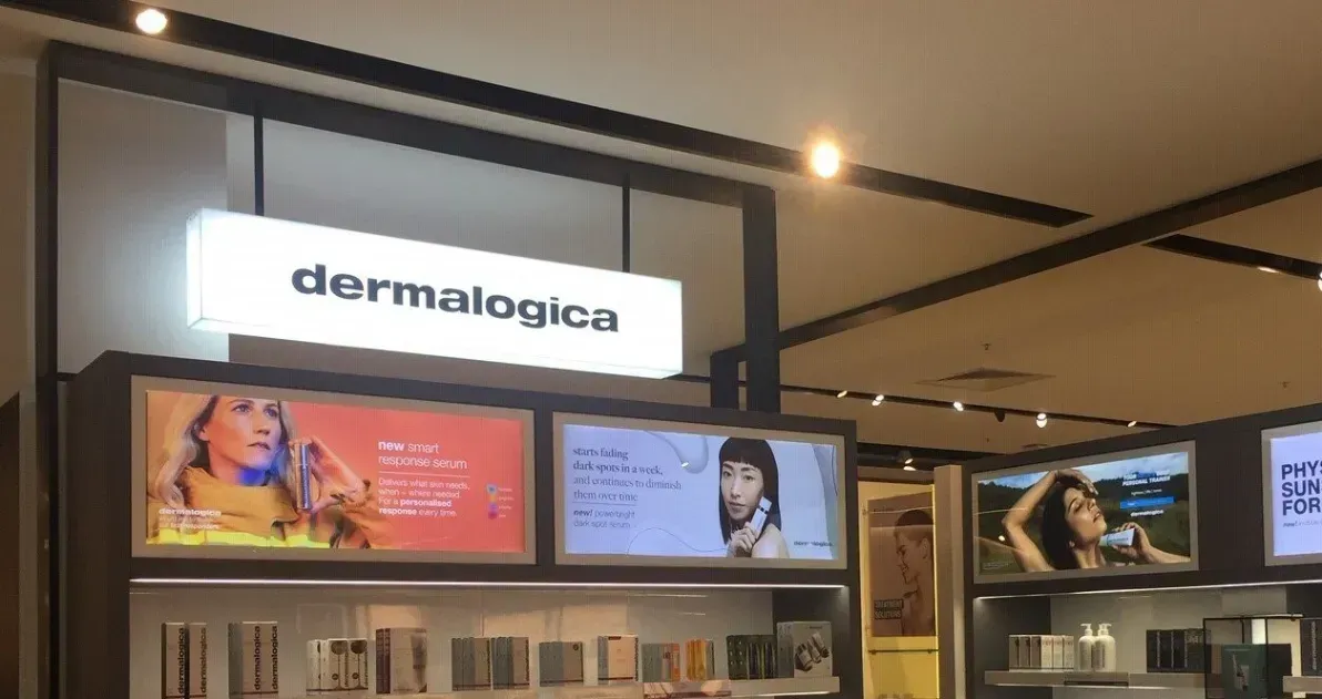 A store with a sign that says dermalogica on it