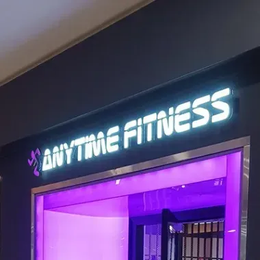 retail signage for Anytime Fitness