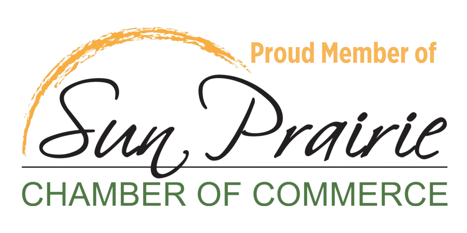 The sun prairie chamber of commerce logo is a proud member of the sun prairie chamber of commerce.