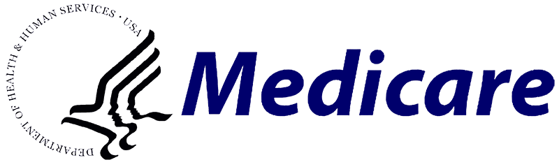The logo for medicare is shown on a white background