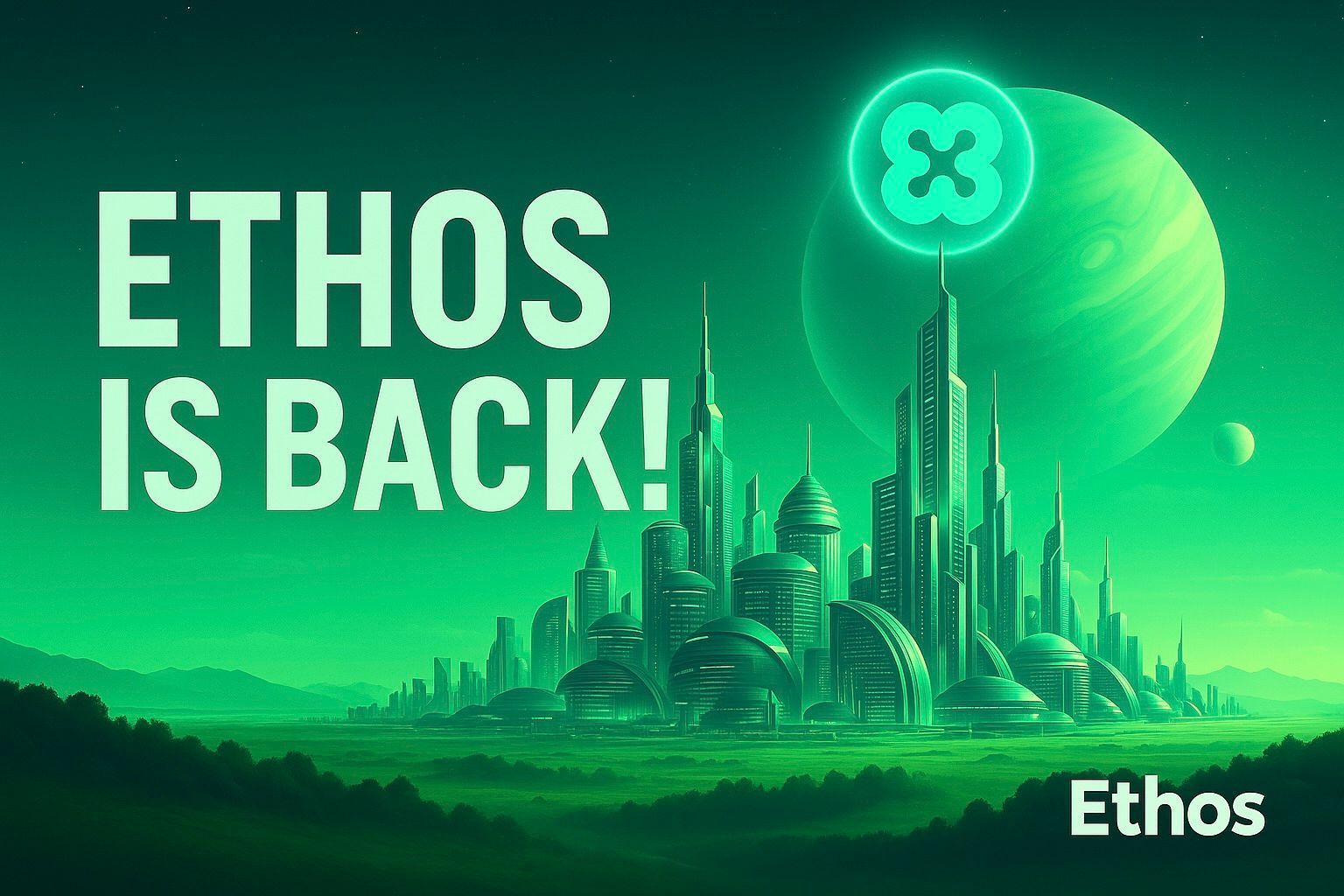 A cell phone with a ethos app on it.