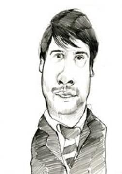 Un dessin en noir et blanc d'un homme en costume et cravate.