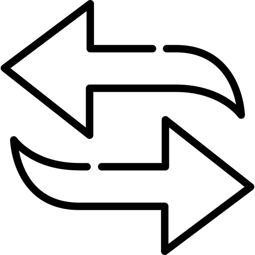 Two arrows pointing in opposite directions free icon