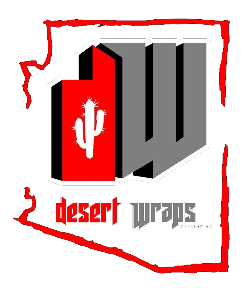 A logo for desert wraps with a cactus on it