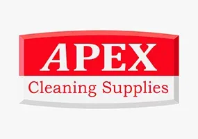 APEX Cleaning Supplies logo in red and gray text