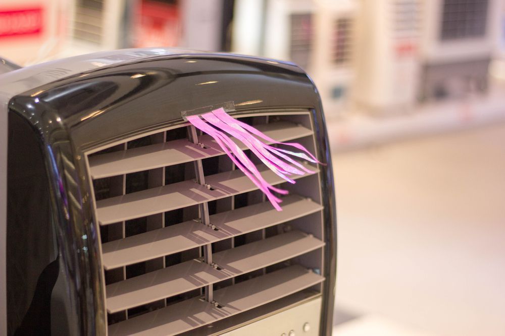 Black and Gray Air Cooler With Pink Streamers in the Vent — Climate King In Cowra, NSW