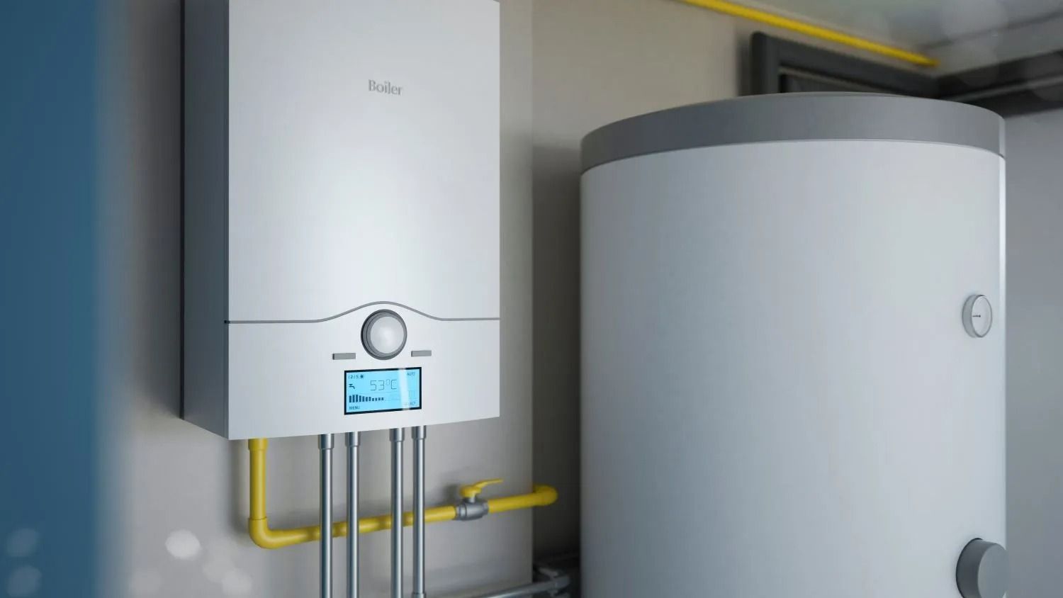 White Boiler and Water Heater on a Gray Wall — Climate King In Orange, NSW