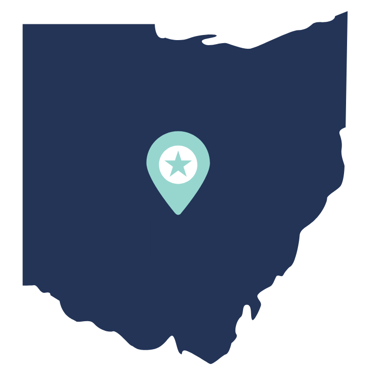 Senior living advisors and placement service area map for Columbus, New Albany, and Granville Ohio.