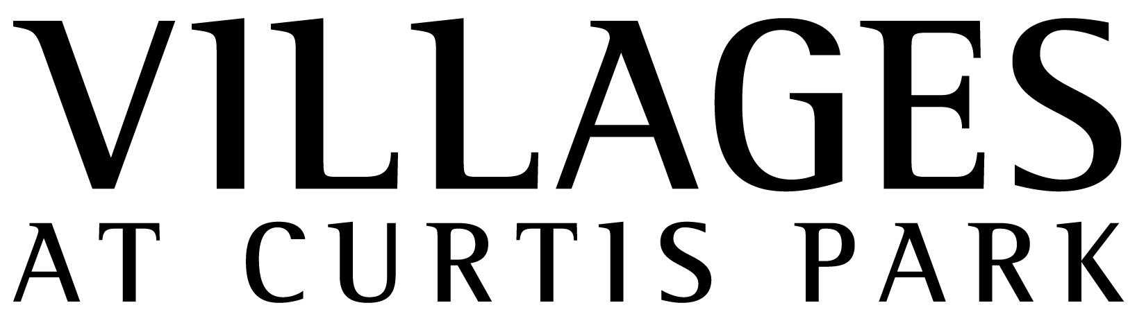 Logo reading “Villages at Curtis Park” in black text on a white background