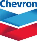Logo Chevron avec des chevrons bleus et rouges.