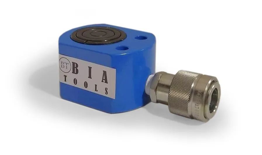 Vérin hydraulique Blue BIA Tools avec raccord rapide.