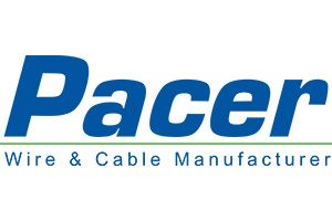 Pacer logo with the blue text "Pacer" above the text "Wire & Cable Manufacturer" separated by a thin horizontal green line.