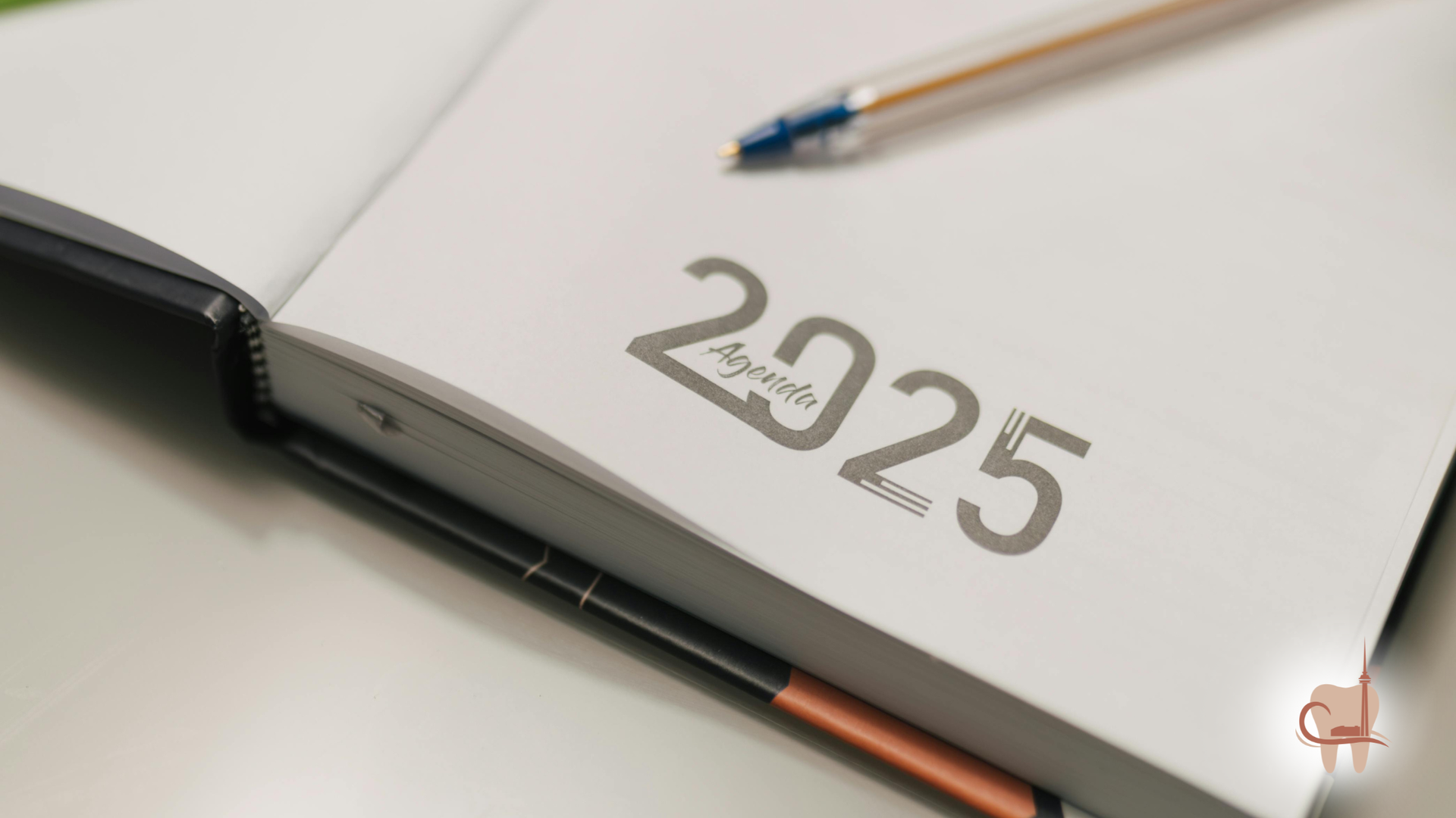 Open planner book with