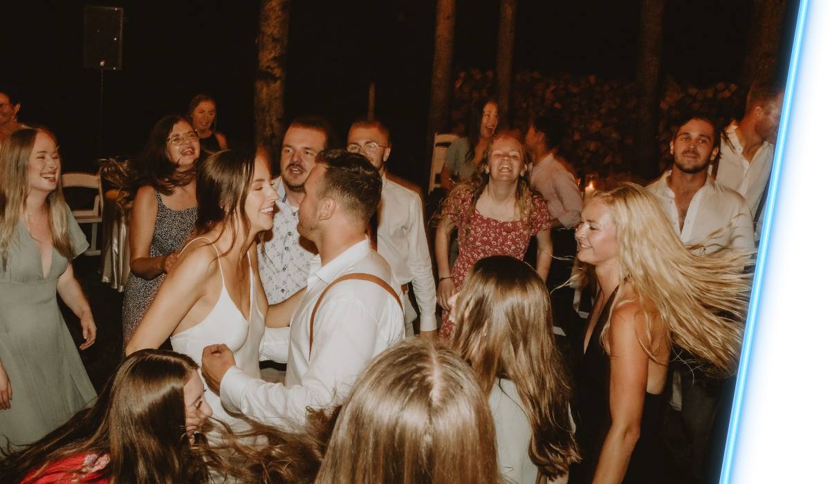 Couple dancing at their wedding reception