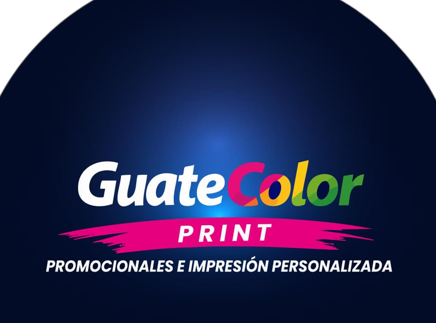 Logotipo de GuateColor PRINT sobre un fondo azul oscuro