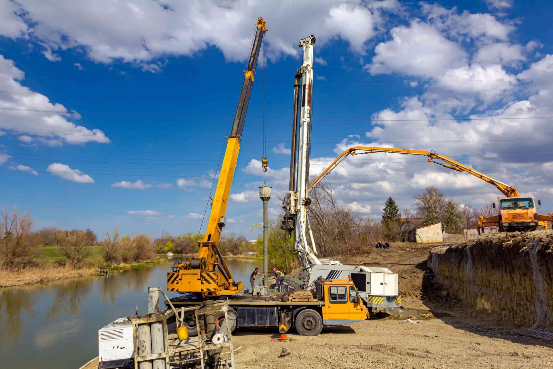 A drain rig machine drilling in a construction site— North Coast Drilling & Wicks in Bangalow, NSW