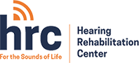 Hearing Rehabilitation Center logo with orange sound waves and black-blue text