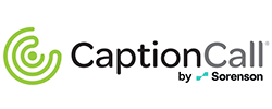 CaptionCall by Sorenson logo with green circular icon and black text