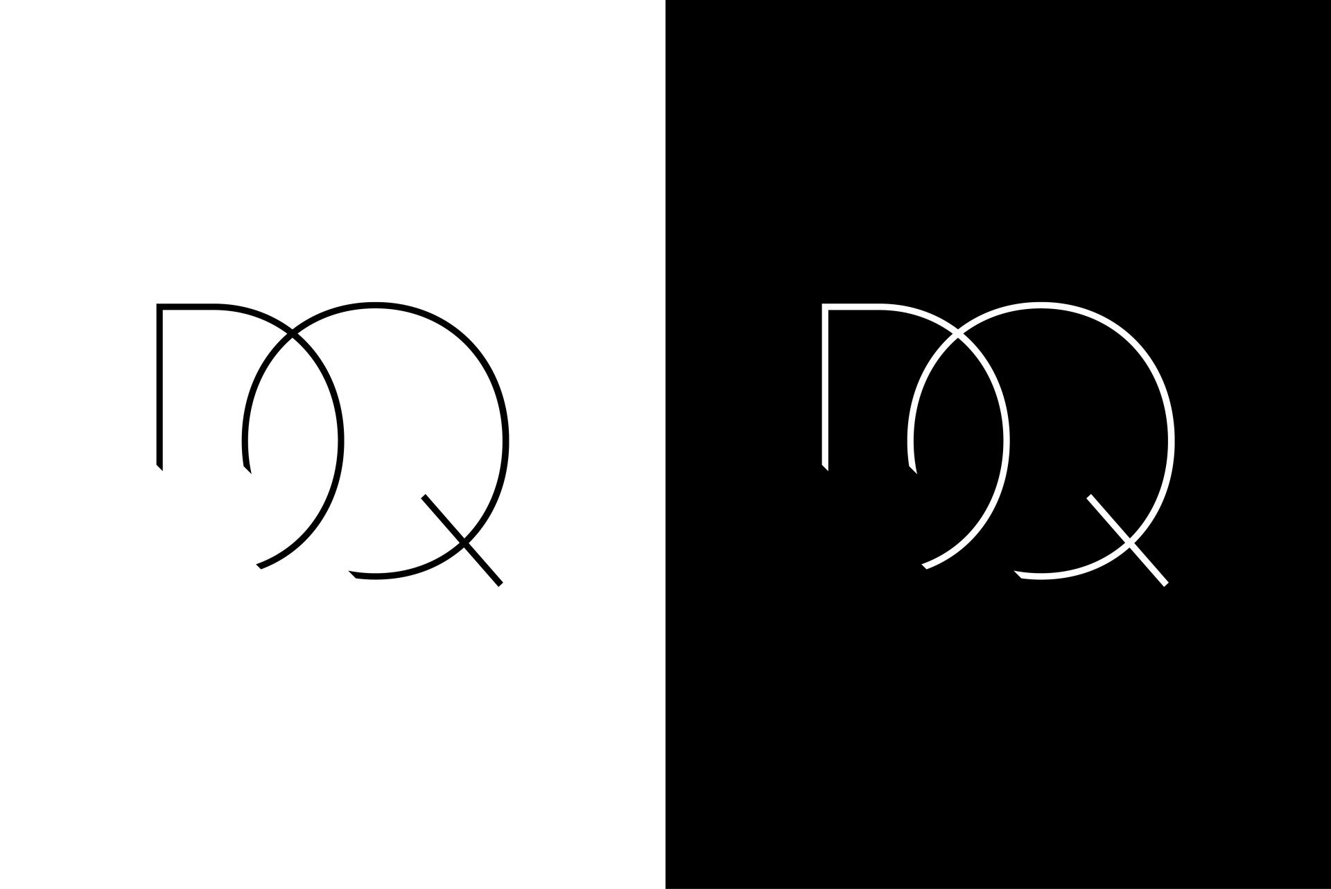 Een minimalistisch logo met de overlappende letters 