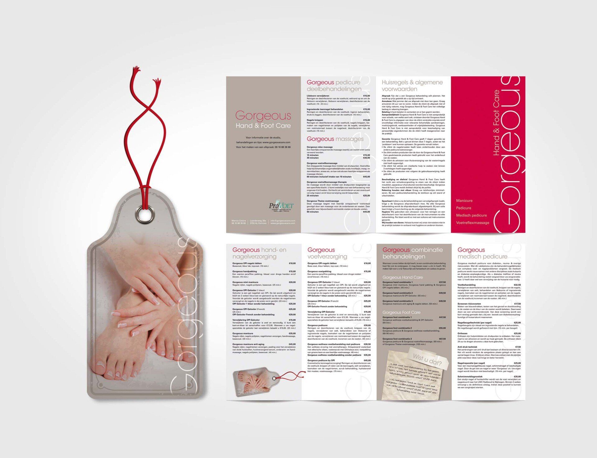 Een servicebrochure voor de spa 