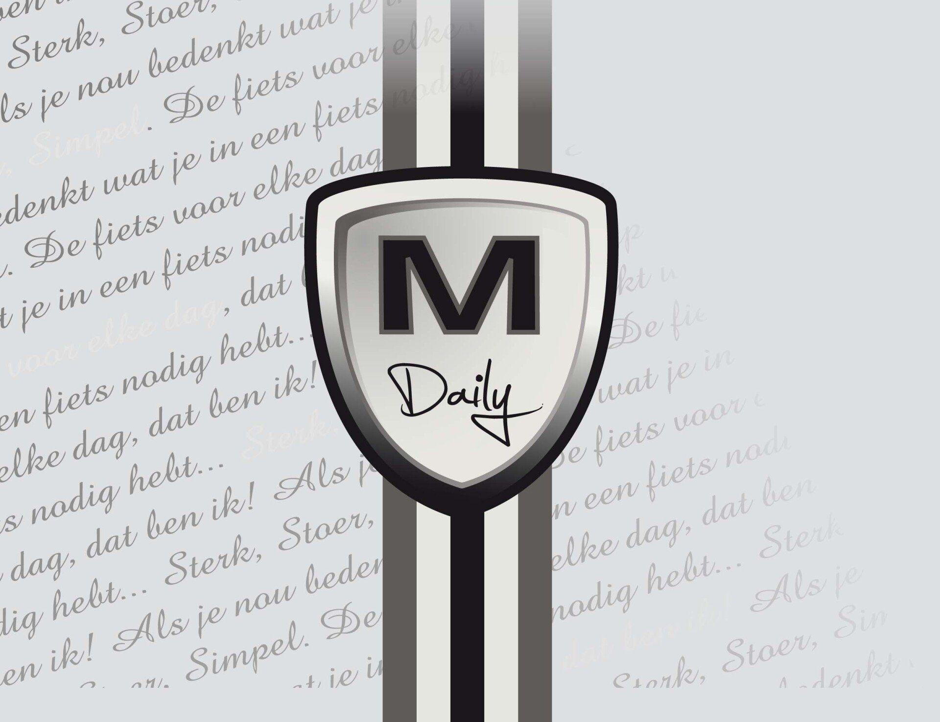 Een schildvormig logo met een zwarte 