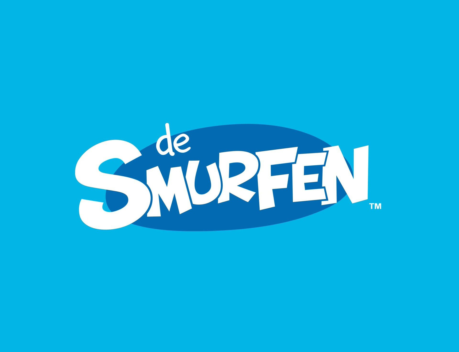 Het Smurfenlogo met de woorden 