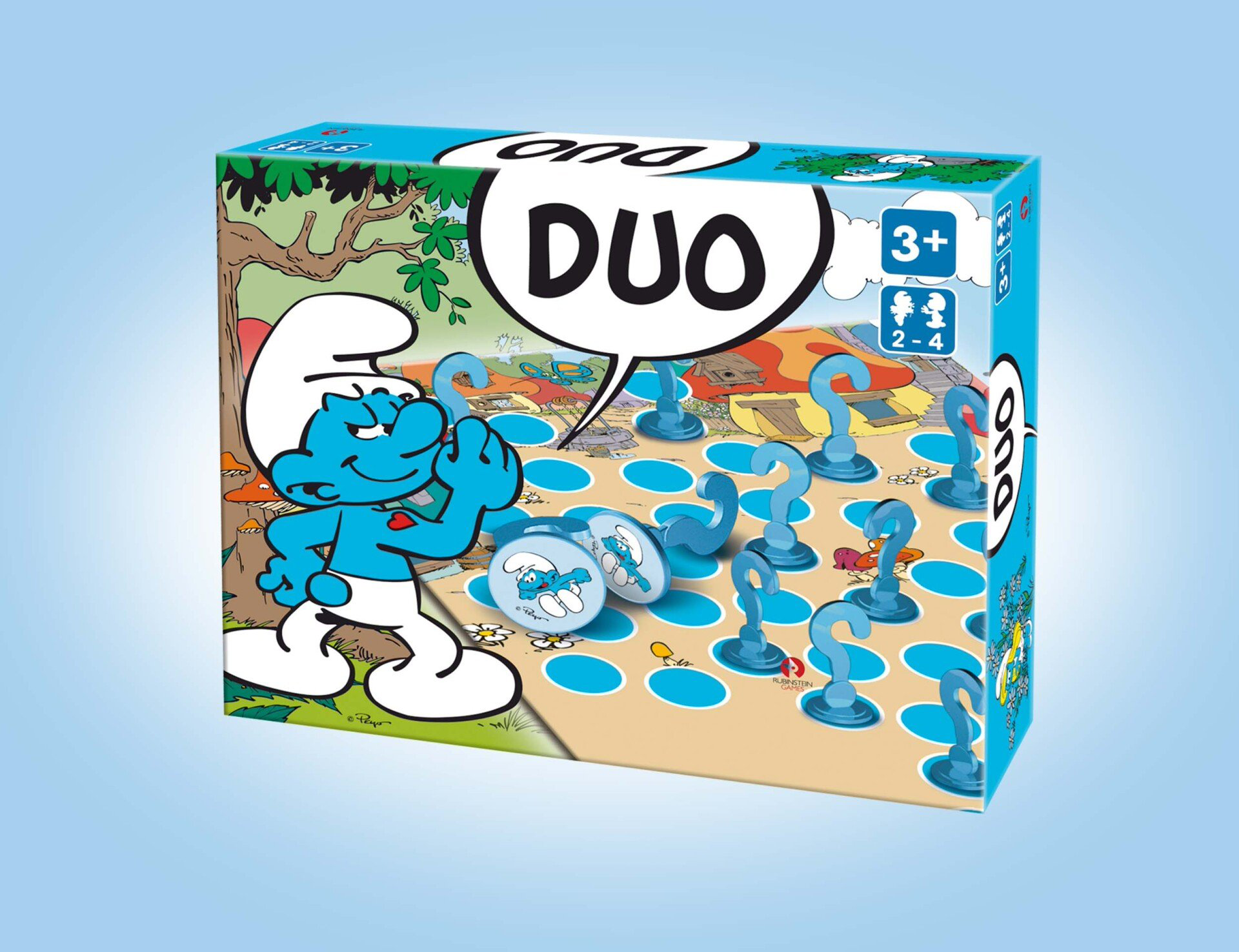 De doosafbeelding van het bordspel De Smurfen 