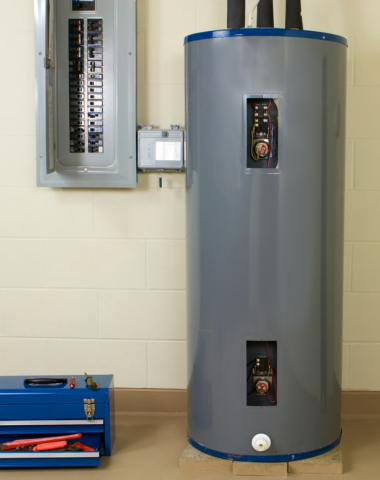 water heater and tool box