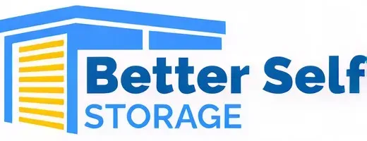 Better Self Storage logo in blue and yellow with a stylized storage unit icon