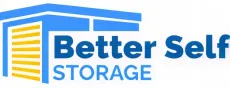 Better Self Storage logo in blue and yellow with a stylized storage unit icon