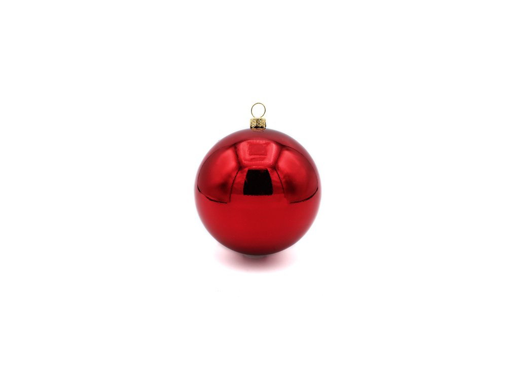 Sfere di Natale rosse lucide