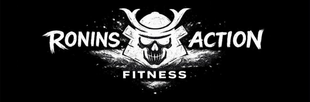 Ronins in Action Fitness logo in white on a black background
