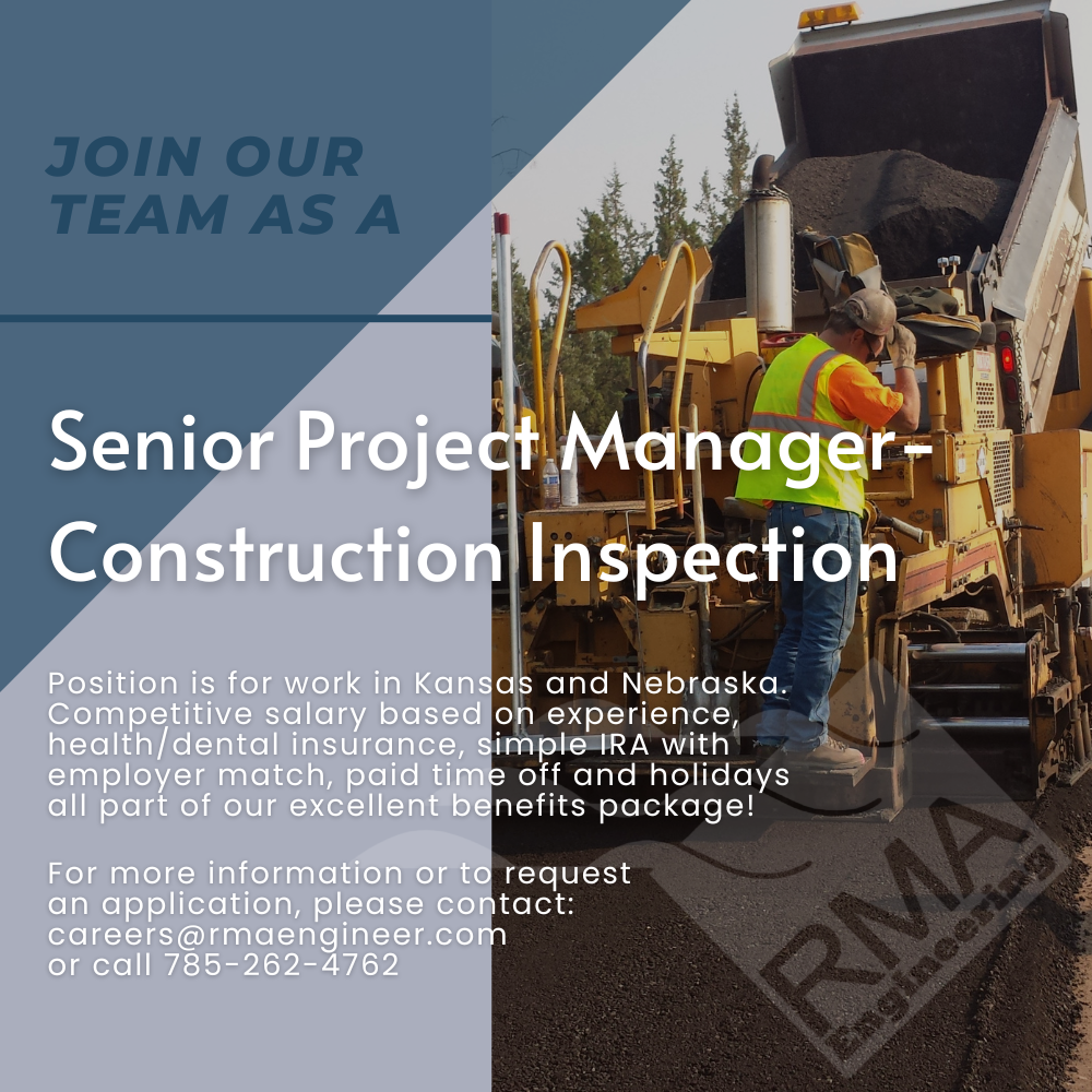 RMA Engineering - Job Opportunity Senior Project Manager-Construction Inspection