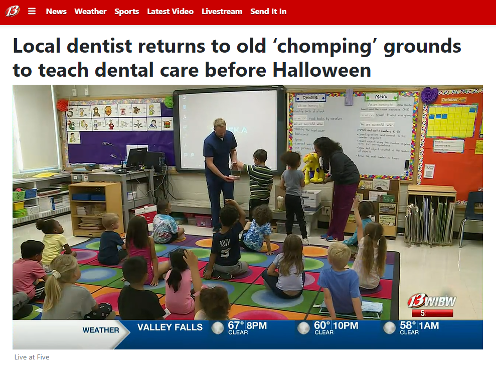 Reed Dental Center teaching kids media coverage.