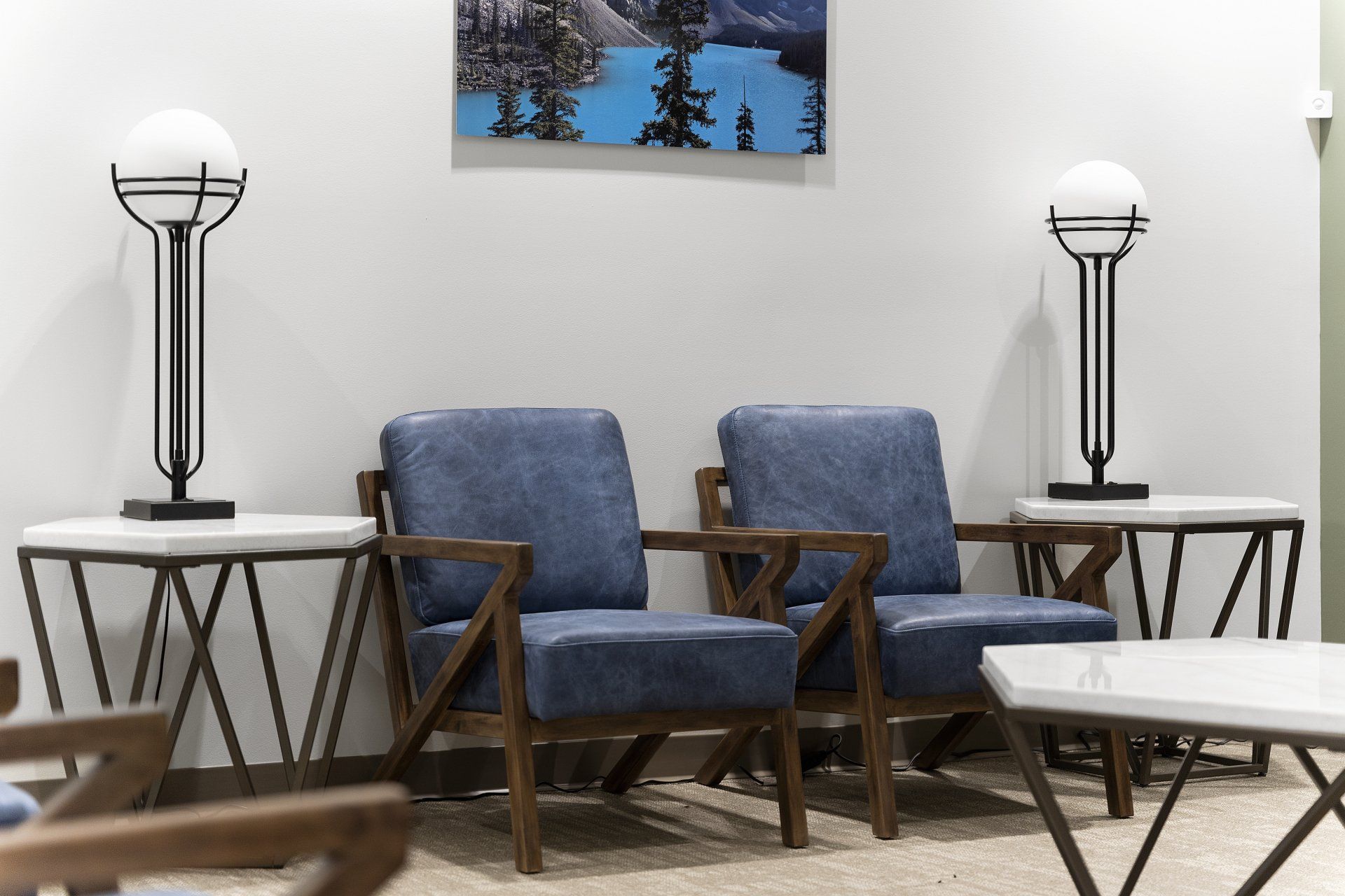 Seating in the reception area.